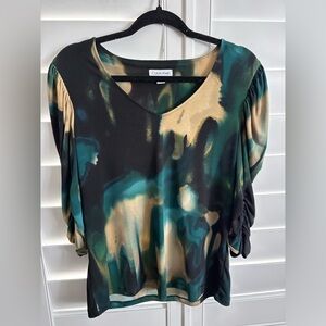 Calvin Klein 3/4 Sleeve V-Neck Top